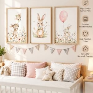 Bunny kite canvas wall art
