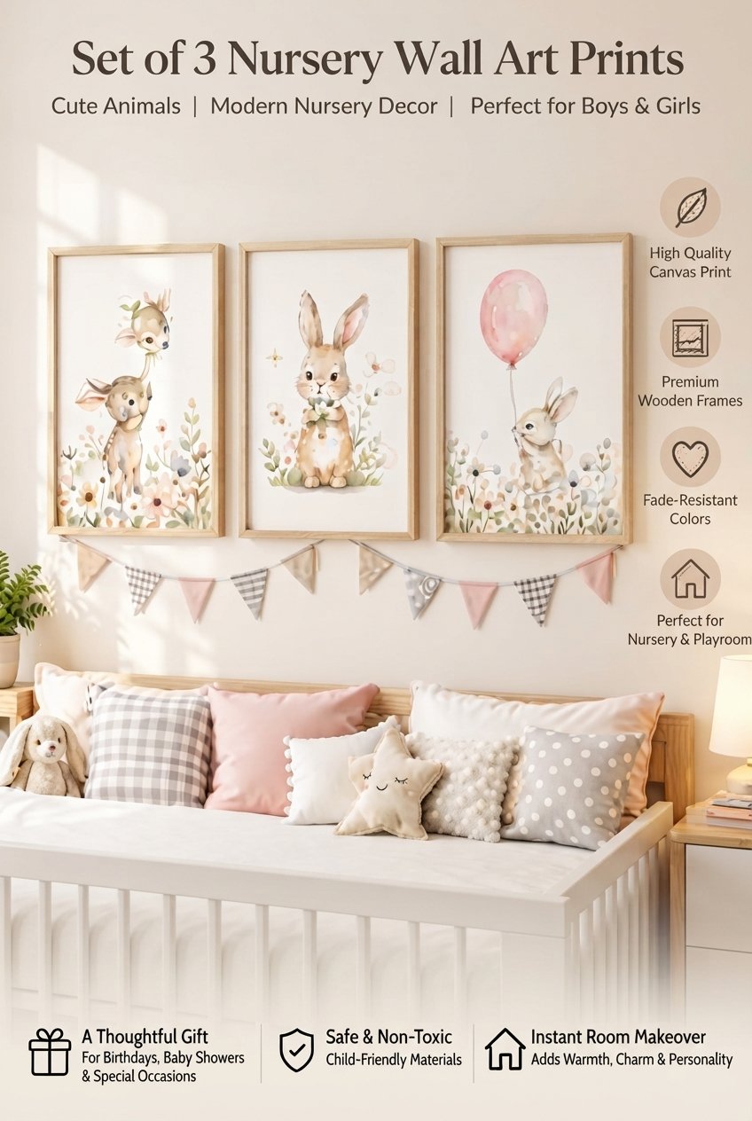 Bunny kite canvas wall art