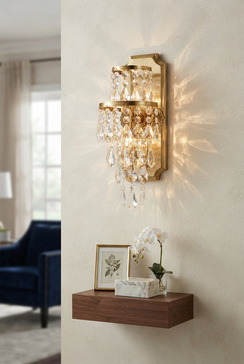 Gold Crystal Wall Lamp