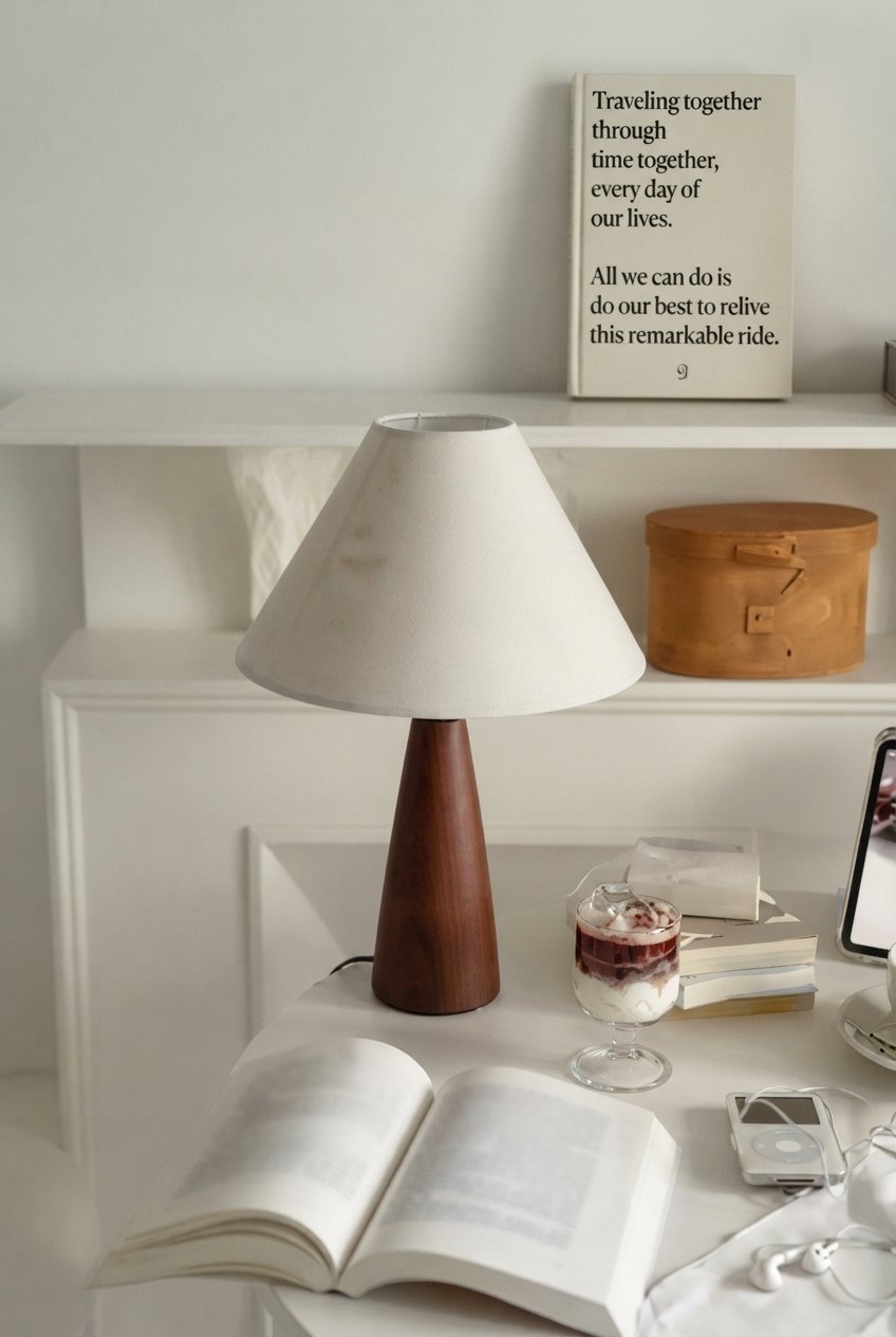 Retro Iron Desk Lamp with Fabric Shade - Image 2