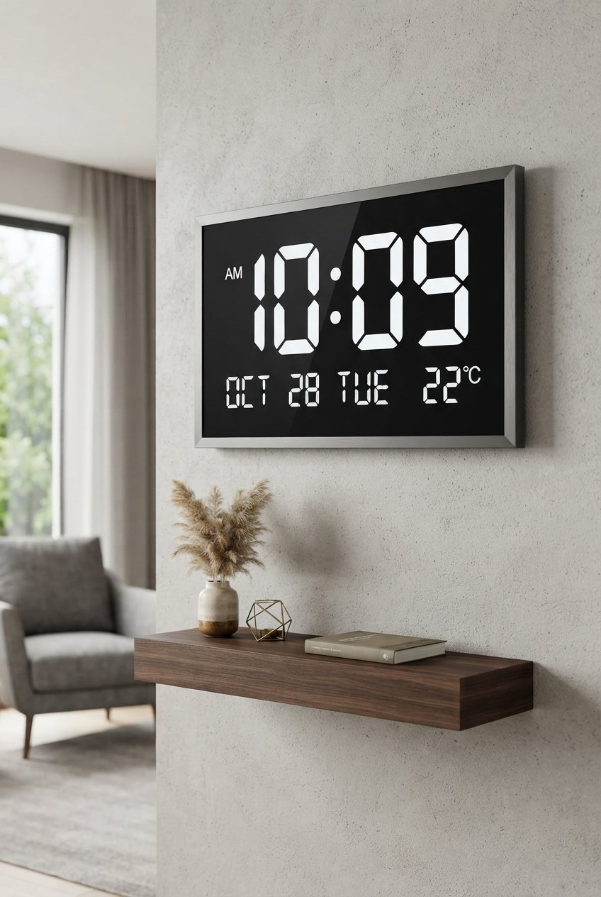 Large Silent LED Digital Wall Clock