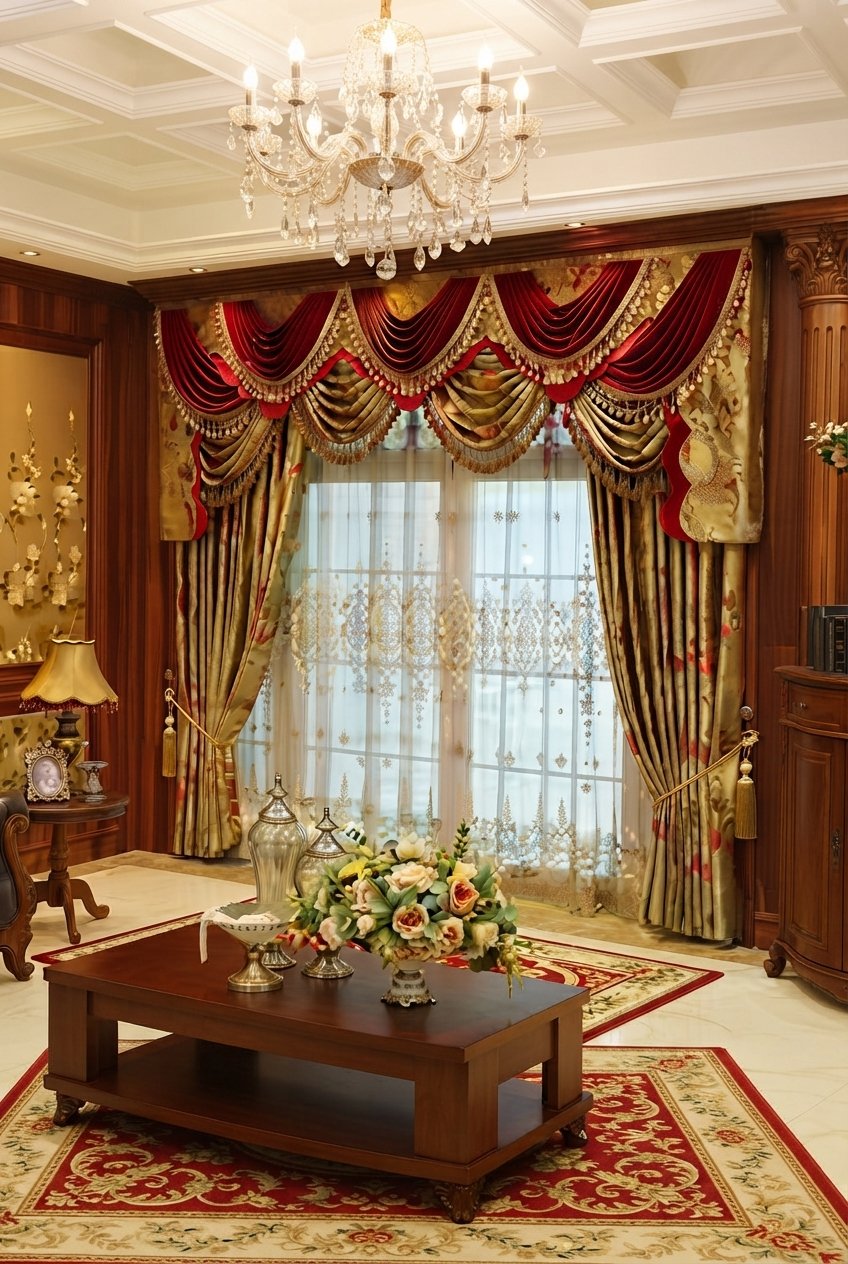Luxury Valance Curtain for Living Room