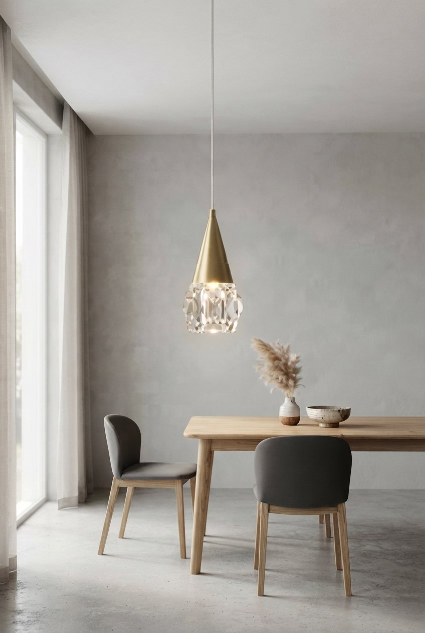 Nordic Minimalist Crystal Pendant Light