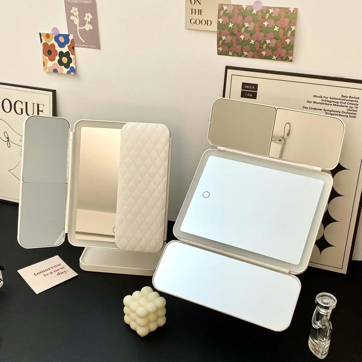 LED Trifold Makeup Mirror with Smart Fill Light - Image 3
