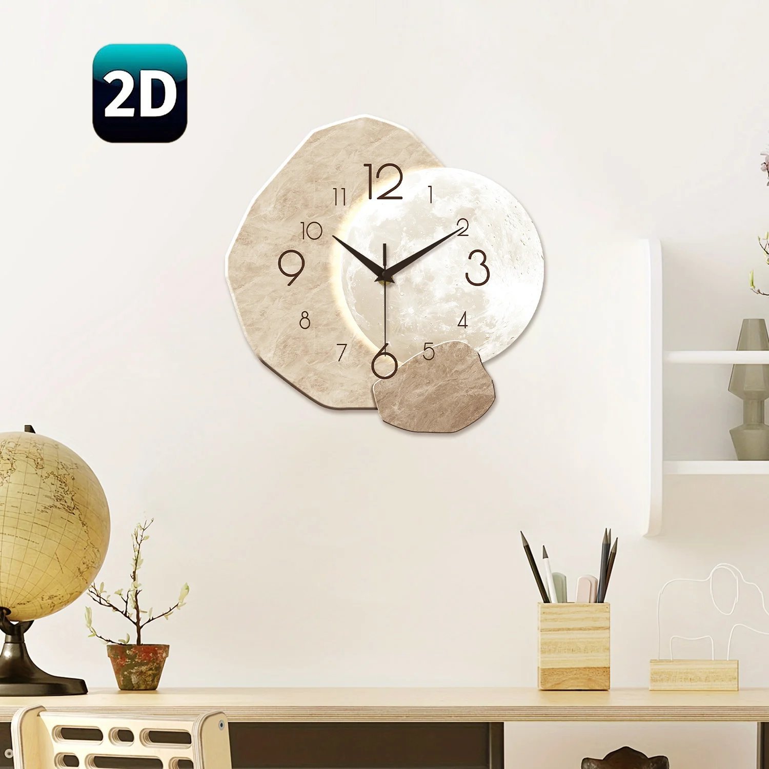 Silent Wall Clock Moon Design - Image 3