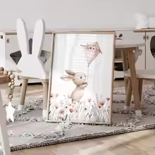 Bunny kite canvas wall art - Image 4