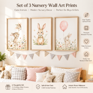 bunny kite canvas wall art