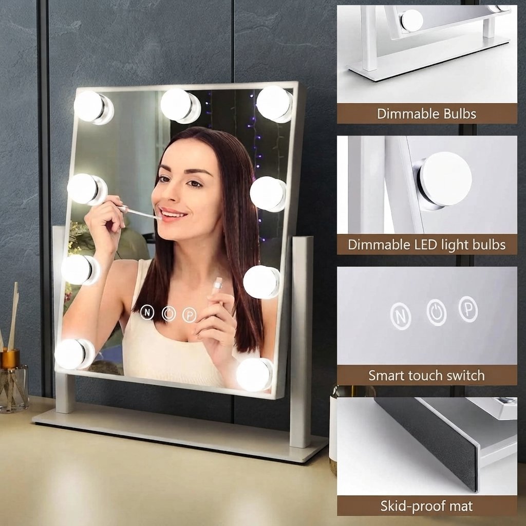 Hollywood Vanity Mirror with 9 LED Lights - Image 3