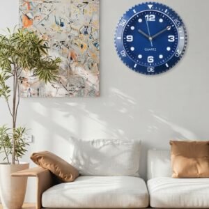 Luxury Submariner inspired wall clock with green dial and silver bezel on modern dining room wall