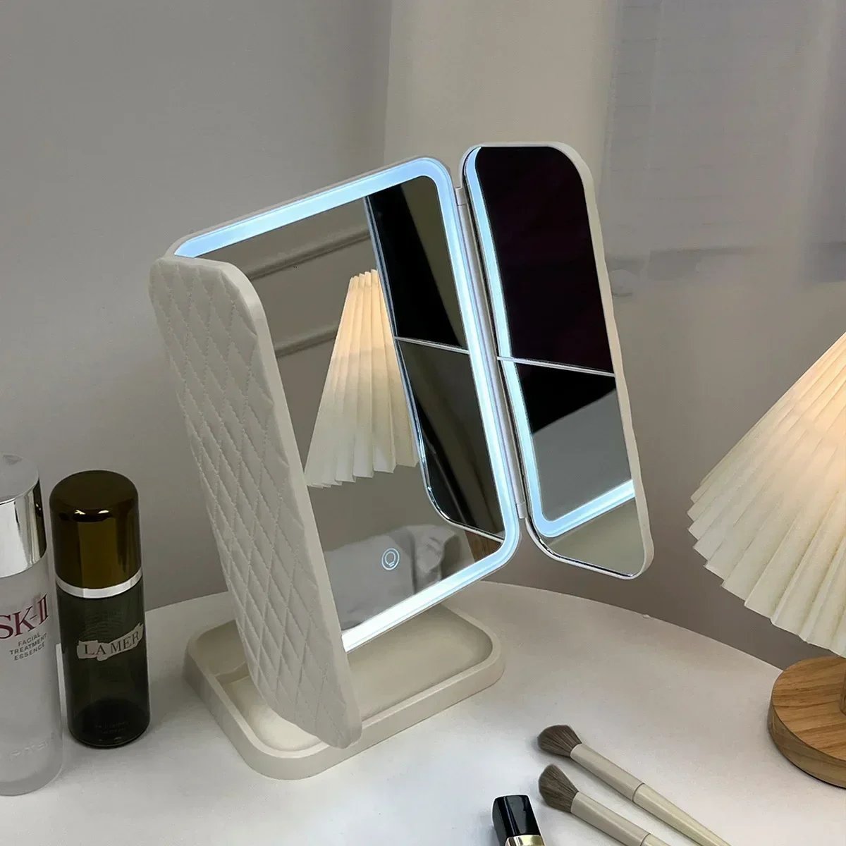 LED Trifold Makeup Mirror with Smart Fill Light - Image 5