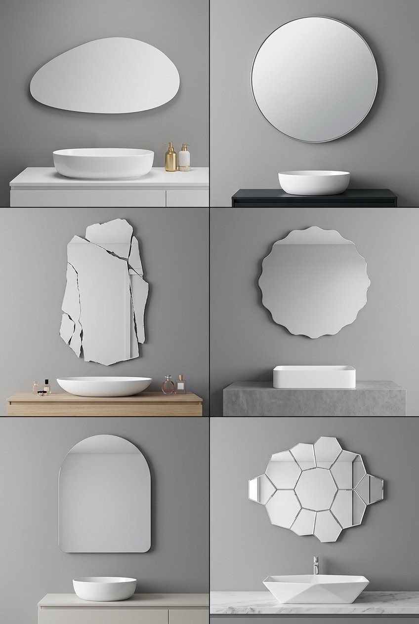 Irregular Wall Mirror, Asymmetrical Decorative Mirror - Image 2