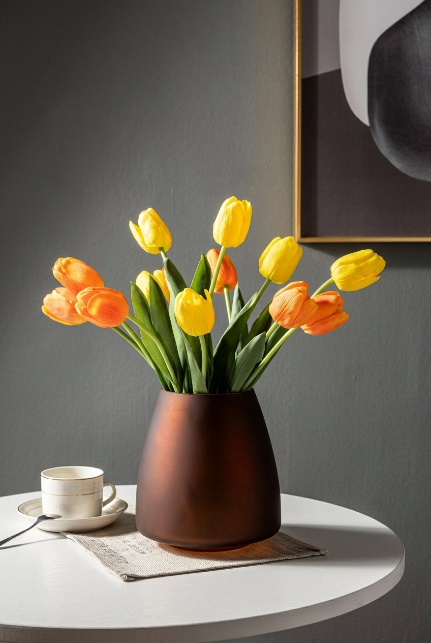 Frosted Glass Vase – Nordic Table Decor for Flowers - Image 2