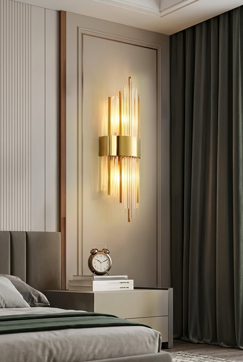 Luxury Black Gold LED Wall Lamp - Image 2