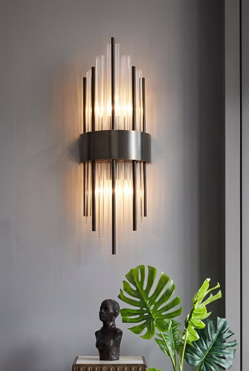 Luxury Black Gold LED Wall Lamp - Image 3